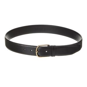 Toteme Classic Black Belt with Gold Buckle
